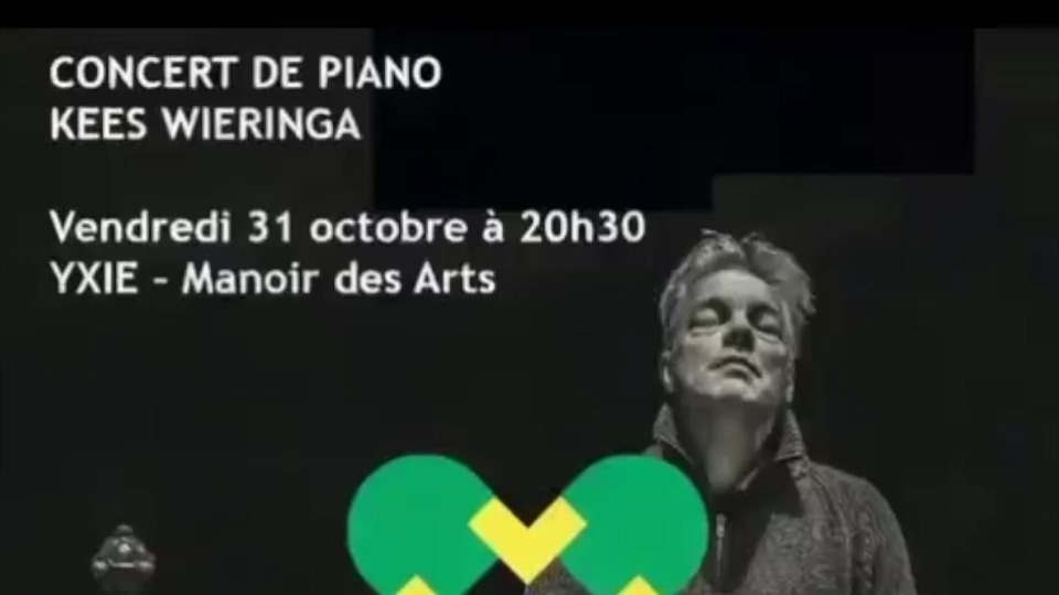 CONCERT DE PIANO
KEES WIERINGA
Studio YXIE – Manoir des Arts
Vendredi 31 octobre à 20h30
Un concert exceptionnel avec un programme unique traversant les époques :
Prélude à l'après-midi d'un faune de Claude Debussy
Œuvres de J.S. Bach, John Cage, Franz Liszt et Alberto Ginastera
Entrée : minimum 10 euros (boissons incluses)
Un voyage musical inoubliable vous attend au cœur du Manoir des Arts.
Réservez votre soirée dès maintenant !

#ConcertDePiano #KeesWieringa #ManoirDesArts #StudioYXIE #MusiqueClassique #ÉvénementMusical #Debussy #Bach #JohnCage #Liszt #Ginastera #ProgrammeUnique #VoyageMusical #Vendredi31Octobre #SortieCulturelle